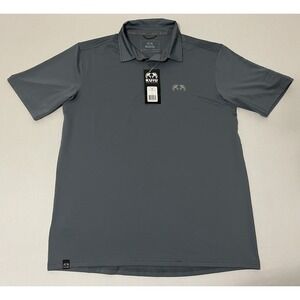 KUIU Polo Shirt Mens Medium Blue Gray Stretch Golf Performance Short Sleeve NWT